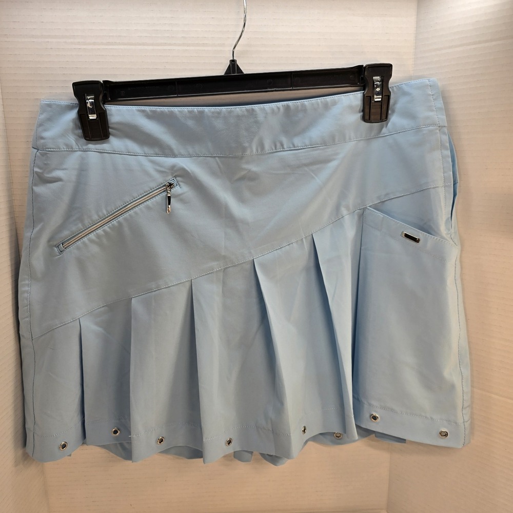 Jamie Sadock Golf Oasis Blue Skort  17"‎ Length Size 14 Side Zip Pockets